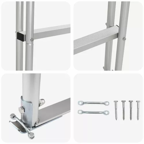  Dokklétra Ezüst 45 x 11.5 x 162 cm Alumínium