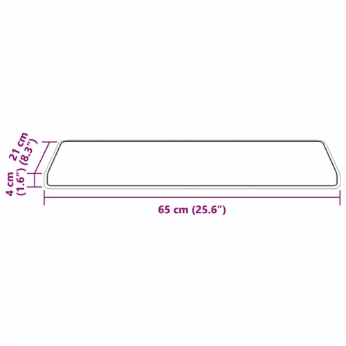  Öntapadós lépcsőszőnyegek Csíkos 15 pcs Antracit 65 x 21 x 4 cm