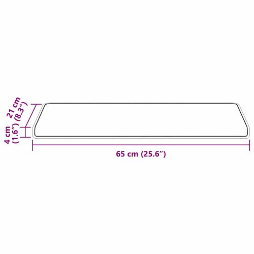  Öntapadós lépcsőszőnyegek Csíkos 15 pcs Szürke 65 x 21 x 4 cm