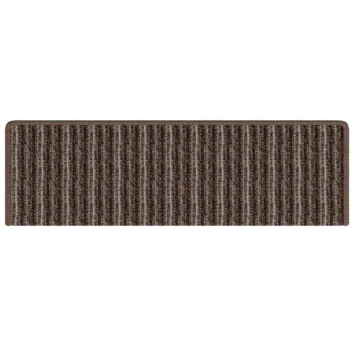  Öntapadós lépcsőszőnyegek Csíkos 15 pcs Barna 65 x 21 x 4 cm