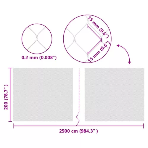  Madárvédő háló Zöld 2 x 25 m HDPE