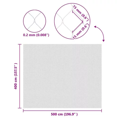  Madárvédő háló Zöld 4 x 5 m HDPE