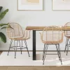  Étkezőszék 2 pcs Természetes 44 x 44 x 74 cm Rattan és Vas