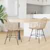  Étkezőszék 2 pcs Természetes 44 x 44 x 74 cm Rattan és Vas