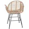 Étkezőszék 2 pcs Természetes 44 x 44 x 74 cm Rattan és Vas