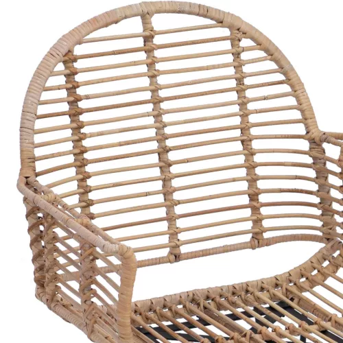  Étkezőszék 2 pcs Természetes 44 x 44 x 74 cm Rattan és Vas