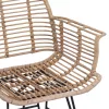  Étkezőszék 2 pcs Természetes 44 x 44 x 74 cm Rattan és Vas