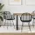  Étkezőszék 2 pcs Rattan és Vas Fekete 57 x 55 x 85 cm
