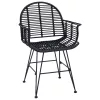  Étkezőszék 2 pcs Rattan és Vas Fekete 57 x 55 x 85 cm