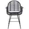  Étkezőszék 2 pcs Rattan és Vas Fekete 57 x 55 x 85 cm