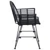  Étkezőszék 2 pcs Rattan és Vas Fekete 57 x 55 x 85 cm