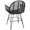  Étkezőszék 2 pcs Rattan és Vas Fekete 57 x 55 x 85 cm