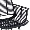  Étkezőszék 2 pcs Rattan és Vas Fekete 57 x 55 x 85 cm