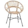  Étkezőszék 2 pcs Természetes 65 x 55,5 x 81 cm Rattan és Vas
