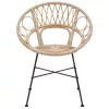  Étkezőszék 2 pcs Természetes 65 x 55,5 x 81 cm Rattan és Vas