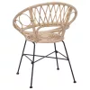 Étkezőszék 2 pcs Természetes 65 x 55,5 x 81 cm Rattan és Vas