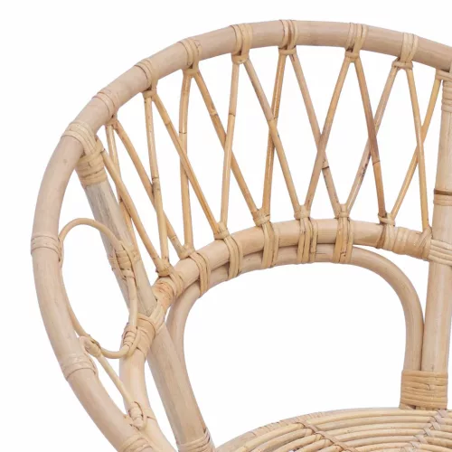  Étkezőszék 2 pcs Természetes 65 x 55,5 x 81 cm Rattan és Vas