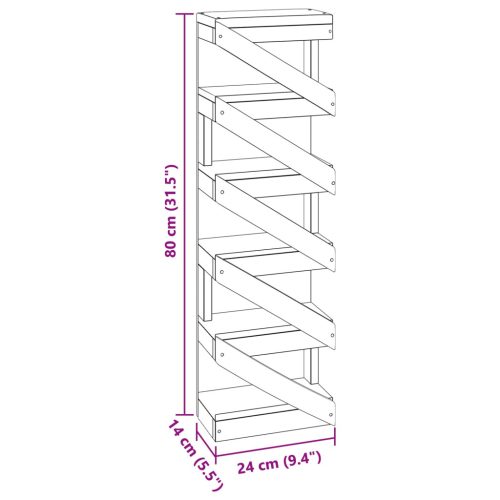  Állvány Barna 24 x 14 x 80 cm Tömör Mahagóni Fa