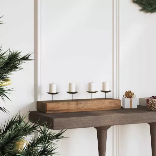  Gyertyatartó Természetes 50 x 15 x 10 cm Tömör tíkfa