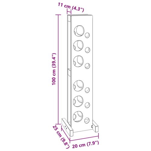  Állvány Barna 20 x 25 x 100 cm Tömör Mahagóni Fa