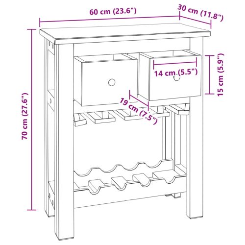  Cabinet Barna 60 x 30 x 70 cm Szilárd Újrahasznosított Fa