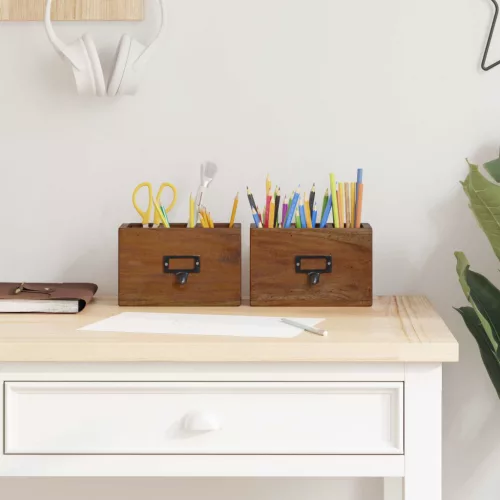  Ceruzatartó Sokszínű 18 x 10 x 12 cm Tömör Mahagóni Fa