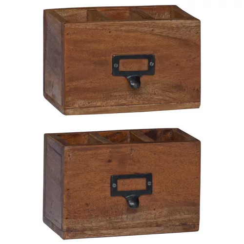  Ceruzatartó Sokszínű 18 x 10 x 12 cm Tömör Mahagóni Fa