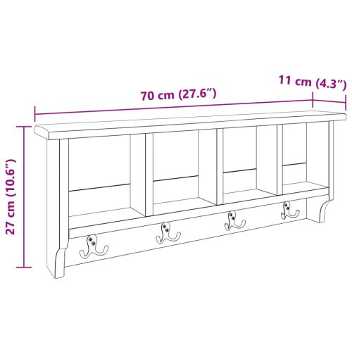  Fogas Barna 70 x 11 x 27 cm Tömör Mahagóni Fa