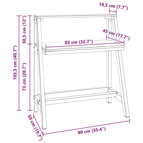  Asztal Barna 90 x 50 x 103 cm Szilárd Újrahasznosított Fa