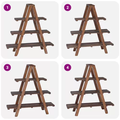  Összecsukható polc polcokkal tárolóval Barna 79.5 x 35 x 112 cm