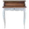  Asztal fiókkal Fehér 80 x 40 x 92 cm Tömör Mahagóni Fa