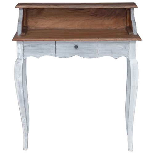  Asztal fiókkal Fehér 80 x 40 x 92 cm Tömör Mahagóni Fa