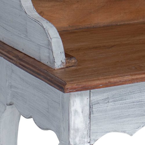  Asztal fiókkal Fehér 80 x 40 x 92 cm Tömör Mahagóni Fa