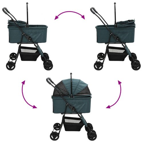  Összecsukható háziállat babakocsi Zöld 81 x 47 x 99 cm
