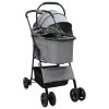  Összecsukható háziállat babakocsi Szürke 81 x 47 x 99 cm