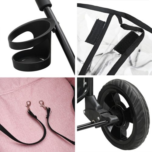  Összecsukható háziállat babakocsi Rózsaszín 78 x 54 x 101 cm