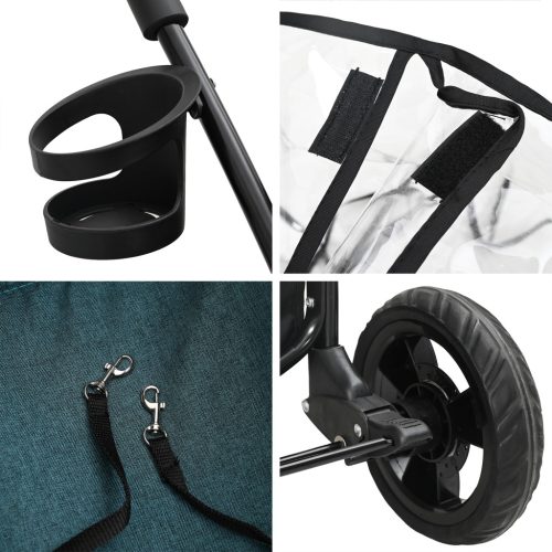  Összecsukható háziállat babakocsi Zöld 78 x 54 x 101 cm