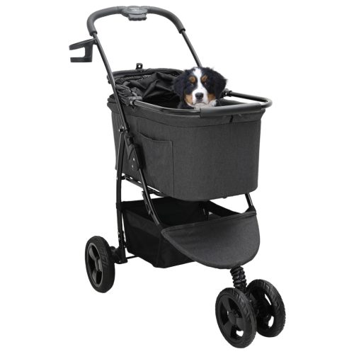  Összecsukható háziállat babakocsi Fekete 78 x 54 x 101 cm