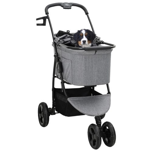  Összecsukható háziállat babakocsi Szürke 78 x 54 x 101 cm