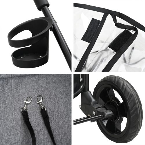  Összecsukható háziállat babakocsi Szürke 78 x 54 x 101 cm