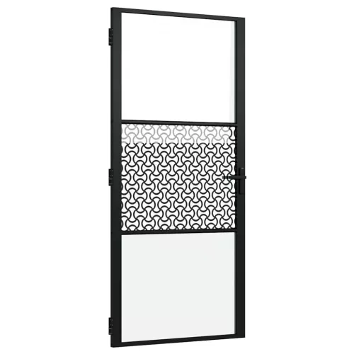  Belső Ajtó Fekete 93 x 201.5 cm Edzett üveg, Alumínium