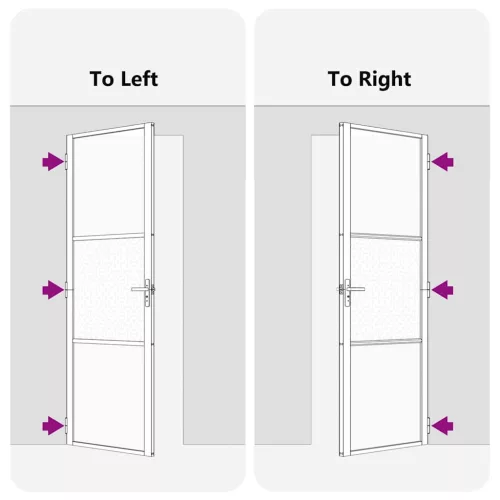  Belső Ajtó Fekete 93 x 201.5 cm Edzett üveg, Alumínium