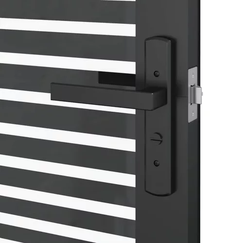  Belső Ajtó Fekete 76 x 201.5 cm Edzett üveg, Alumínium