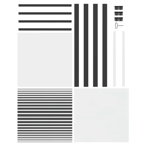  Belső Ajtó Fekete 76 x 201.5 cm Edzett üveg, Alumínium