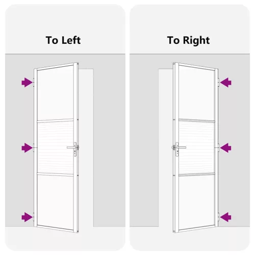  Belső Ajtó Fekete 93 x 201.5 cm Edzett üveg, Alumínium