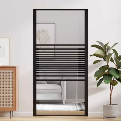  Belső Ajtó Fekete 102.5 x 201.5 cm Edzett üveg, Alumínium