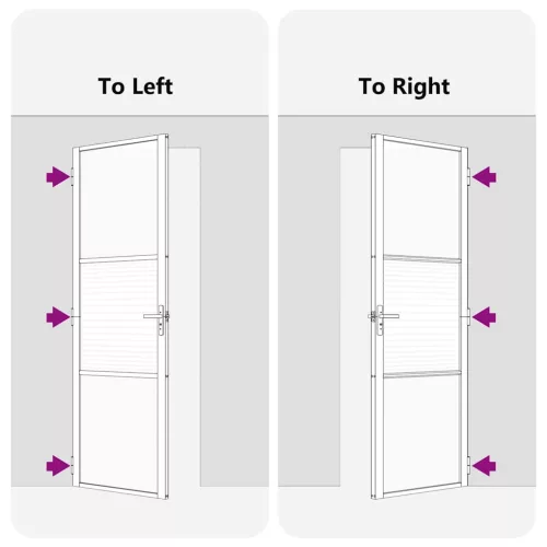  Belső Ajtó Fekete 102.5 x 201.5 cm Edzett üveg, Alumínium