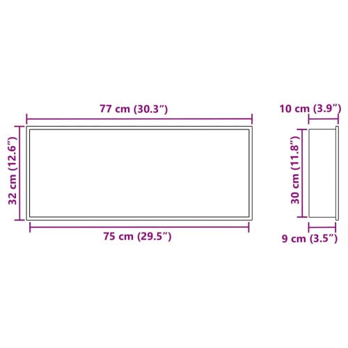  Zuhany Niche Ezüst 75 x 30 x 9.5 cm Rozsdamentes acél