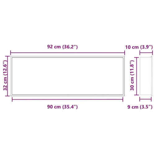  Zuhany Niche Ezüst 90 x 30 x 9.5 cm Rozsdamentes acél