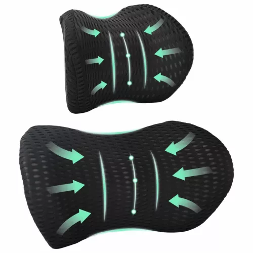  Párna párnával Állítható 2 pcs Fekete 4D Háló